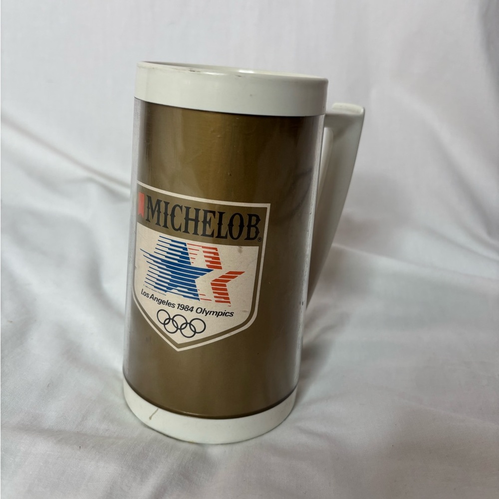 vintage 1984 Thermo Serv beer mug MICHELOB Los Angeles Olympics made in USA